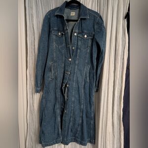 Gap Long Denim Duster Jacket Large